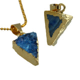 Reiki Healing Geode Druzy Agate Pendant Crystal Stone DIY Necklace Women Jewelry
