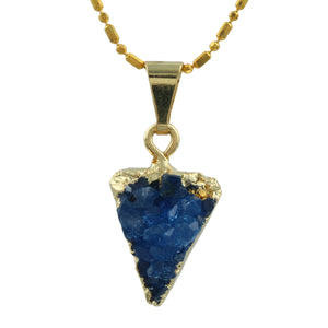 Reiki Healing Geode Druzy Agate Pendant Crystal Stone DIY Necklace Women Jewelry