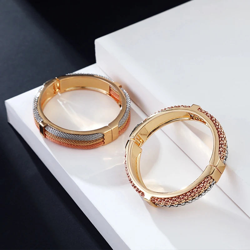 Moroccan Reticulation Cuff Bangle for Women Wedding Party Jewelry