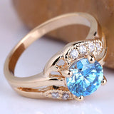 CZ Crystal Ring Women Jewelry Round Cubic Zirconia Femme R096