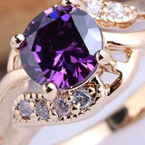 CZ Crystal Ring Women Jewelry Round Cubic Zirconia Femme R096
