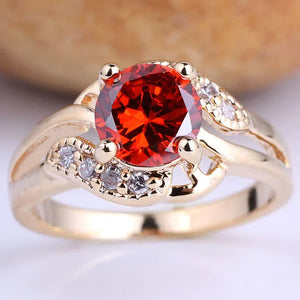 CZ Crystal Ring Women Jewelry Round Cubic Zirconia Femme R096