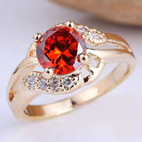 CZ Crystal Ring Women Jewelry Round Cubic Zirconia Femme R096