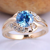 CZ Crystal Ring Women Jewelry Round Cubic Zirconia Femme R096