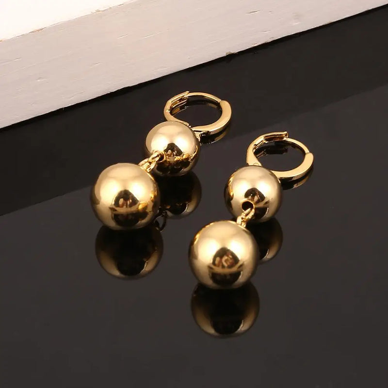 Round Ball Beads Earrings Wedding Engagement Jewelry
