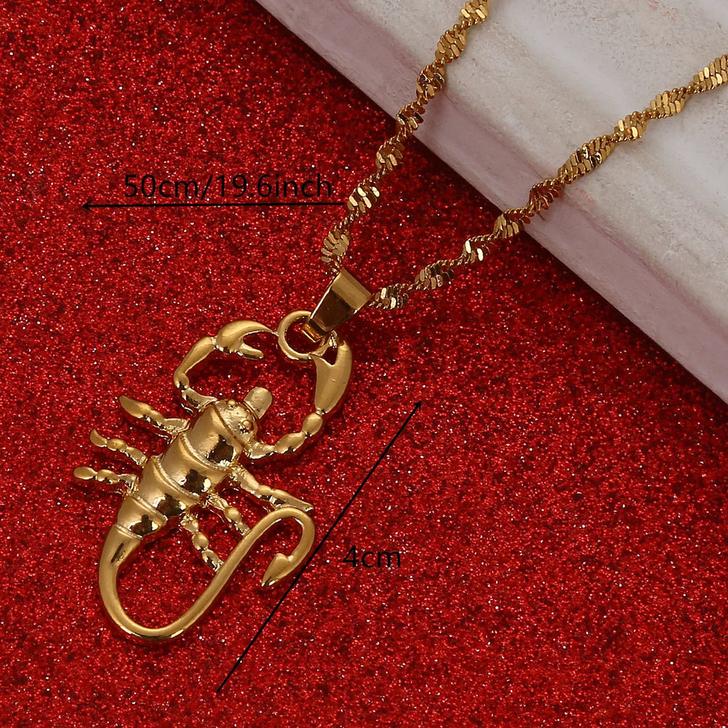 Scorpion Zodiac Constellation Pendant Necklace Astrology Chain Jewelry