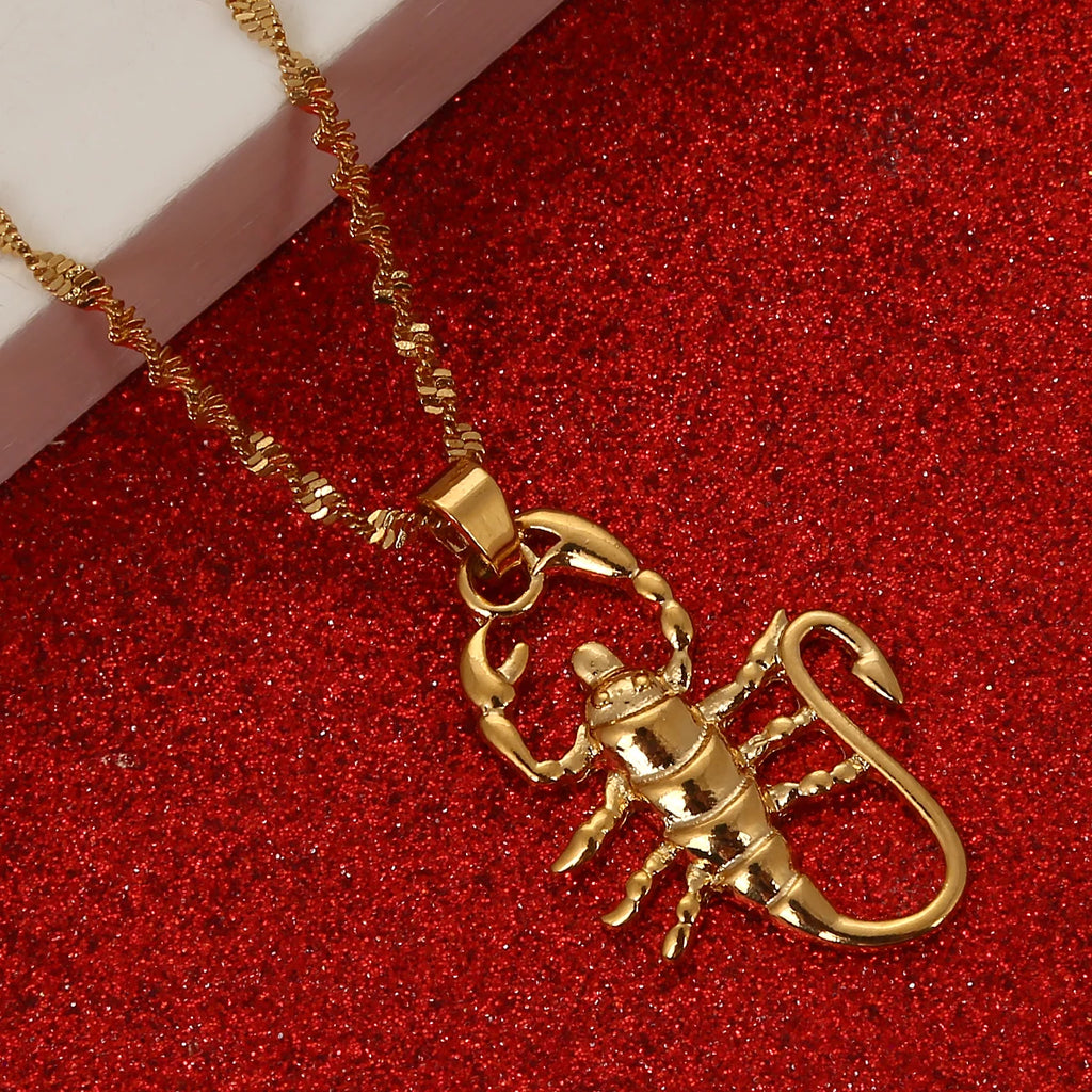 Scorpion Zodiac Constellation Pendant Necklace Astrology Chain Jewelry