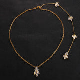 Zircon Crystal Flower Bridal Back Chain Necklace