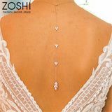 Zircon Crystal Flower Bridal Back Chain Necklace