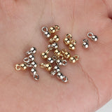 200pcs/lot Silver CCB Round Ball Tail Extender Chain Charms Beads 3*6MM