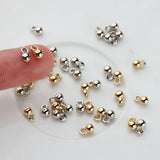 200pcs/lot Silver CCB Round Ball Tail Extender Chain Charms Beads 3*6MM