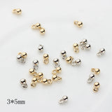 200pcs/lot Silver CCB Round Ball Tail Extender Chain Charms Beads 3*6MM
