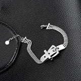 Silver Titanium Steel Bracelet with Box Chain for Women