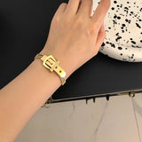 Silver Titanium Steel Bracelet with Box Chain for Women