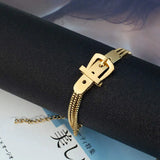 Silver Titanium Steel Bracelet with Box Chain for Women