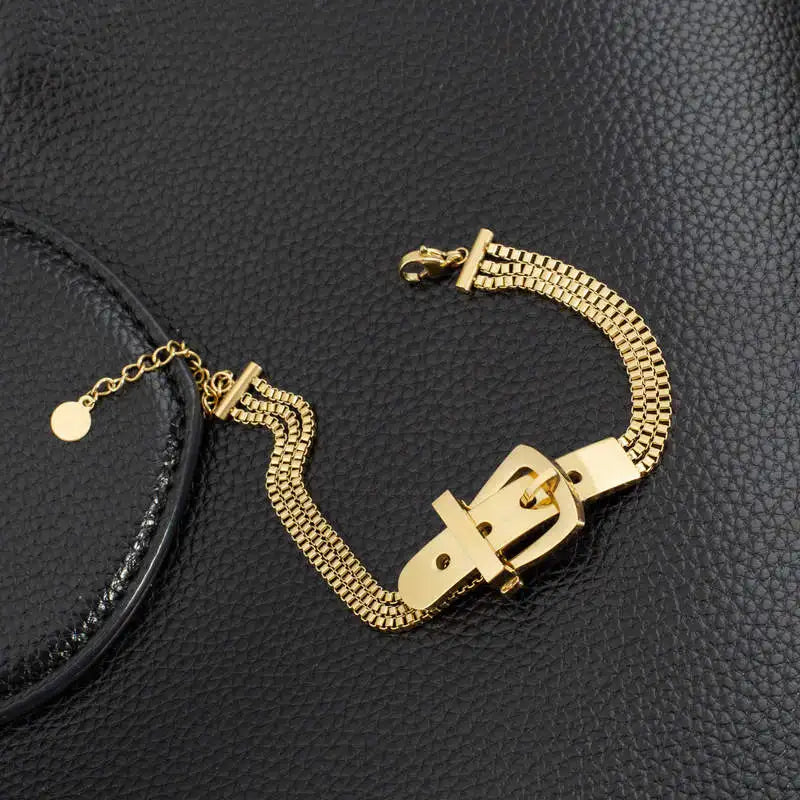 Silver Titanium Steel Bracelet with Box Chain for Women