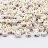 Single Letters Beads Flat Round Alphabet Acrylic Spacer Beads