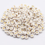 Single Letters Beads Flat Round Alphabet Acrylic Spacer Beads