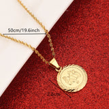 Small Round Allah Pendant Necklace Islamic Muslim Chain Pendant