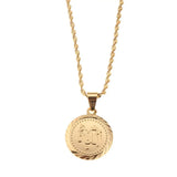 Small Round Allah Pendant Necklace Islamic Muslim Chain Pendant