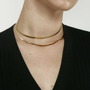 Snake Blade Chain Necklace 3/4/5mm Stainless Steel Punk Choker C045