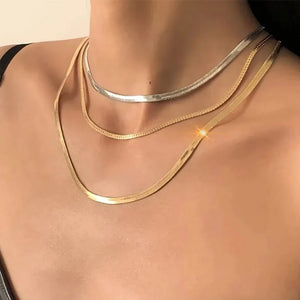 Snake Blade Chain Necklace 3/4/5mm Stainless Steel Punk Choker C045
