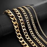 Stainless Steel Chain Necklace Link Choker for Men Women 50/55/60 cm