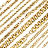 Stainless Steel Chain Necklace Link Choker for Men Women 50/55/60 cm