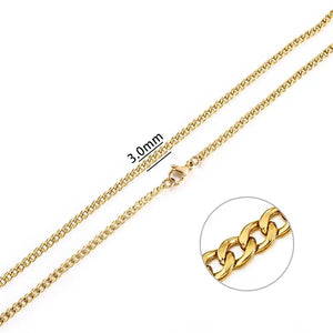 Stainless Steel Chain Necklace Link Choker for Men Women 50/55/60 cm