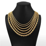Stainless Steel Chain Necklace Link Choker for Men Women 50/55/60 cm