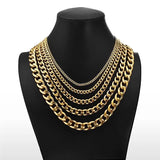 Stainless Steel Chain Necklace Link Choker for Men Women 50/55/60 cm
