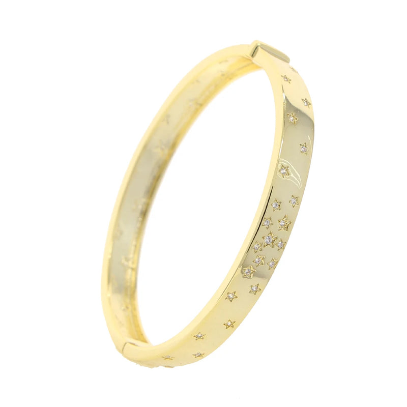 Bling Star North Star CZ Band Bangle Bracelet