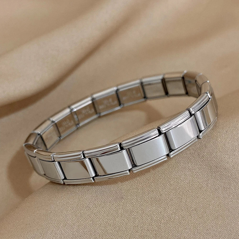 Square Elastic Stainless Steel Bracelet for Women