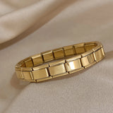 Square Elastic Stainless Steel Bracelet for Women