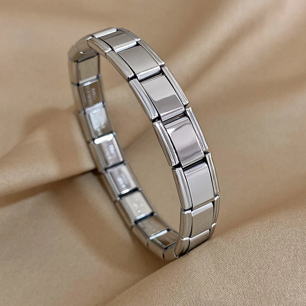Square Elastic Stainless Steel Bracelet for Women