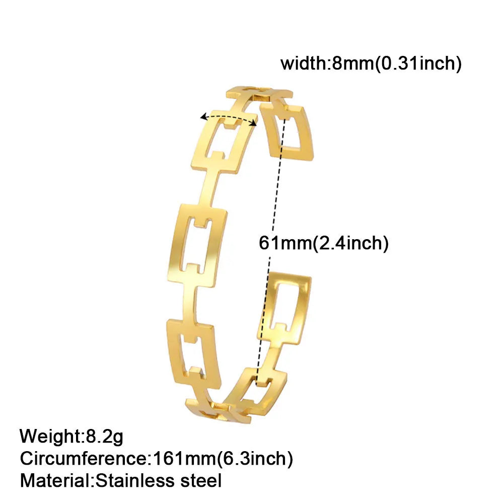 Stainless Steel Bangles Bracelet for Women Jewelry Lover Birthday Gift