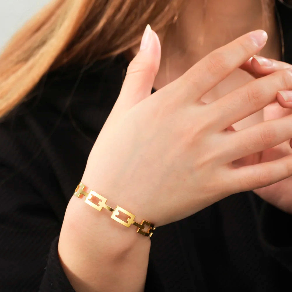 Stainless Steel Bangles Bracelet for Women Jewelry Lover Birthday Gift