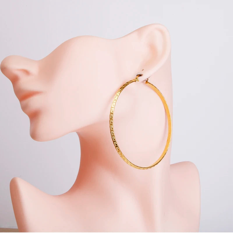 Stainless Steel Hoop Earring for Women Chinese Ladies Ear Jewelry