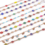 Stainless Steel Chain Evil Eye Charms Pearl Beads DIY Necklace Anklets Bracelet