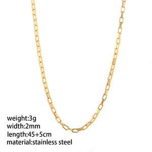 Stainless Steel Necklace for Women Long Link 50cm Woman's Pendant