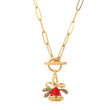 Stainless Steel Necklace for Women Long Link 50cm Woman's Pendant