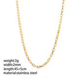 Stainless Steel Necklace for Women Long Link 50cm Woman's Pendant