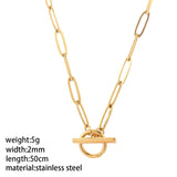 Stainless Steel Necklace for Women Long Link 50cm Woman's Pendant
