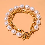 Charm Bracelet for Women Double Layers Link Chain Bangle Pulseras Femme