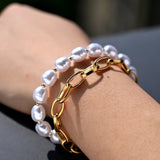 Charm Bracelet for Women Double Layers Link Chain Bangle Pulseras Femme