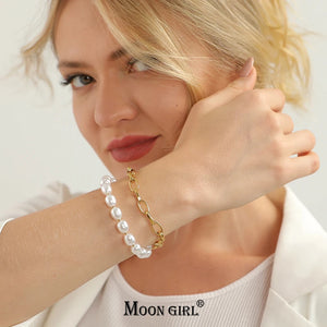 Charm Bracelet for Women Double Layers Link Chain Bangle Pulseras Femme