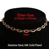 Stainless Steel Choker Necklace Women Hip-hop Punk Short Box Link Neck Chains