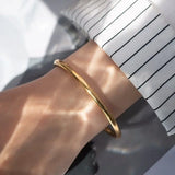 Stainless Steel Cuff Bracelet for Women, Plain Slip Bangle