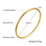 Stainless Steel Cuff Bracelet for Women, Plain Slip Bangle