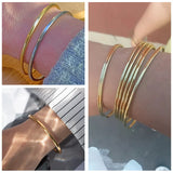 Stainless Steel Cuff Bracelet for Women, Plain Slip Bangle